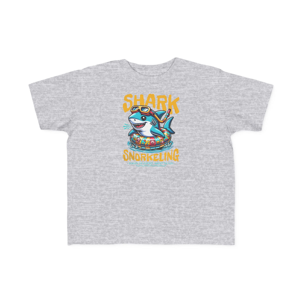 Shark Snorkeling Toddler Shirt, Funny Kids Beach Tee, Shark Graphic Tshirt, Summer Vacation Shirt for Boys Girls, Pool Party Gift for Kids